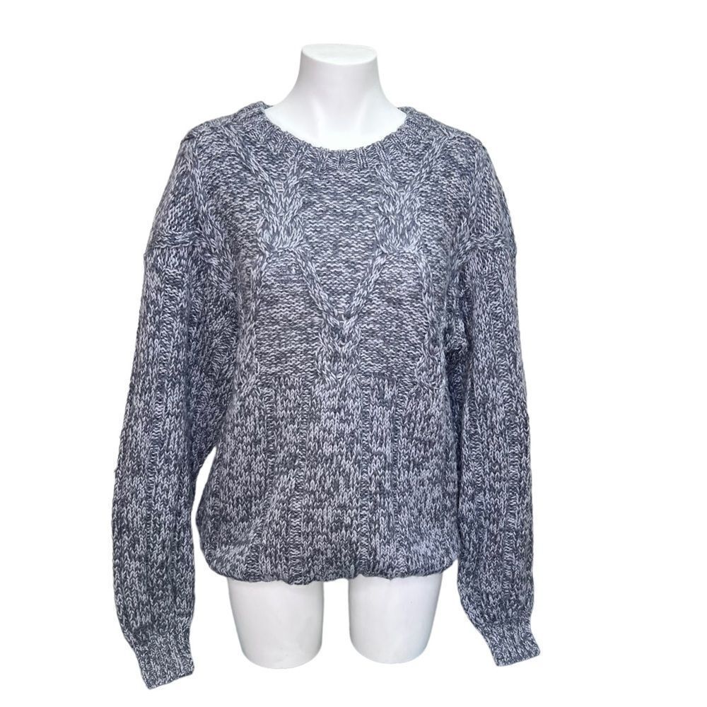 Vintage Woodward’s Grey Cable Knit Sweater Size Large 100% Wool Cabincore